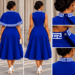 Royal Blue Cape Dress Lookbook