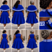 Royal Blue Greek-Key Dress Editorial